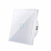 1/2/3 Gang Wall Light Switch Glass Panel Smart Switch Touch Sensor Switch  Lighting Control White Single Switch white