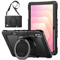 Heavy Case for Samsung Galaxy Tab S11 Ultra 14.6 inch SM-X930 SM-X936 14.6  360° Rotatable Bracket Tablet Cover with Straps S11Ultra 14.6 X930 black