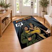 Blake and Mortimer Custom Name Personalized Rug Non‑Slip Doormat Floor Carpet Housewarming Birthday Gift for Family Friends 40cmx60cm brown