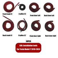 Durų sandariklio garso izoliacijos komplektas 2025 m. Tesla Model 3 Y S X Guminių orui atsparių juostų komplektas Vėjo triukšmo komplektas Priekinės bagažinės dangčio juosta