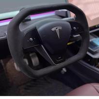 for Tesla Cybertruck Hand-stitched Non-slip Suede Car Steering Wheel Cover gray