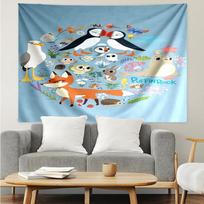 Puffin Rock Print Tapestry, Backdrop, Easy Setup, Ideal for Bedroom, Office & Living Room, with Aesthetic Wall Hanging Decor. 100cmx150cm