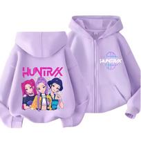 Kpop Demonų medžiotojai Užtrauktuku užsegamas džemperis Vaikams Huntrix Rumi Zoey Animacinė mada Užsegamas džemperis Berniukui Mergaitei Kasdieniai viršutiniai drabužiai Vaikų drabužiai Dovana 160 white