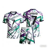 Summer New Set#Ronaldo/Messi/Mbappe/Yamal# Football Shirt Short Sleeved Shorts Sports Set for Matching Kids 100