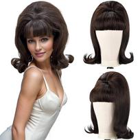 Synthetic A 14-inch Black vintage Period Women's Short Straight Wig with Flat Bangs Is Perfect for Everyday Holiday Parties 14inches&1pc juoda