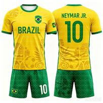 2026 Specialus Neymar 10 ir VINI JR Futbolo Marškinėlių ir Šortų Rinkinys, Galima įsigyti tik Viršutinę Dalį, Brazilijos Gerbėjams 2 dalių Rinkinys Vasarai Vaikams 130CM