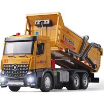 1/50 krano žaislinis metalinis „dieCast“ krano modelis, statybinių sunkvežimių žaislai su imituojamais garsais ir šviesomis, tinkami berniukams nuo 3 metų amžiaus žaislinis kranas 31*8.5*11cm geltona