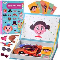 Magnetinis žaislas Color Day Magnetic Book Crazy Faces, įvairių spalvų, 55 vnt.