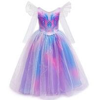 Vaikų Mergaičių Ragana Ilgomis Rankovėmis Princesės Tinklelio Tiulio Suknelė Princesės Helovino Cosplay Kostiumai 110cm violetinė