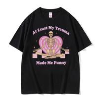 Autistiškas juokingas skeletas memų grafinis marškinėlis vyrams mada gotiški retro marškinėliai vyriškas apvalia kaklo iškirpte didelio dydžio trumpomis rankovėmis marškinėlis unisex 4XL pink