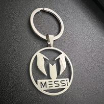 HNSP Lionel Messi Stainless Steel Key Chain For Football Fan Soccer Star Keychain Men Boy Gift gray