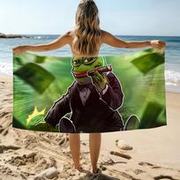 Emoticon Pack P-Pepe the F-Frog Towel Beach Towel Oversized Quick Dry Towel Absorbent Soft Swim BeachTowels for Men Women W40*H60(CM) black