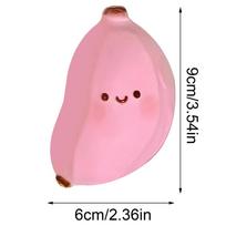 Taba Squishy Banana Squeeze Toys Cute Stress Relief Fidget Sensory Toy for Kids Adults Soft Fake Food Prank Birthday Gift pink