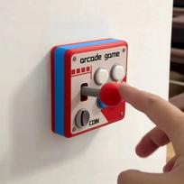 Retro Game Console Joystick Switch Creative 3D Decoration Arcade Panel Socket Control Decoration Gift Toys 1pc gray