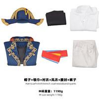 Napoleon Bonaparte Costume Men's French Empire Military Uniform, Medieval Tricorn Hat Napoleonic Wars Fancy Dress for Halloween Theater Party XXXL mėlyna