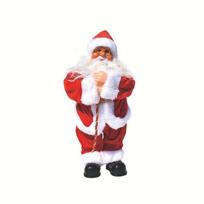 Electric Musical Reindeer Pull Cart Santa Figurine Christmas Decoration Table Decor Toy For Kids Holiday Stocking Stuffer Gift white