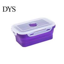 Silikoninis sulankstomas sulankstomas pietų Bento Box Bowl maisto salotų laikymo konteineris 350ml violetinė