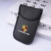 Odinis automobilio raktų dėklas Signalo blokatorius Maišelis Ekranavimo kišenė Porsche Panamera Cayenne Taycan 911 718 Macan Carrera-GT 928 944 968 black