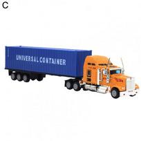 1:65 Vehicle Model Alloy Truck Model Toy Realistic Simulated Detailed American Super Long Transport Truck Model Birthday Gift blue