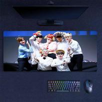 BTS Mouse Pad, Large Gaming Desk Mat, Non-slip XXL Mousepad for Laptop & Tablet, Mini PC Playmat with Stitched Edges 50cmx100cm(19.6x39.4inch)