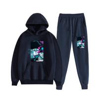 Unisex JOJO’s Bizarre Adventure Japanese Anime Hoodie Set black