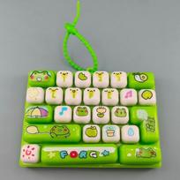 Mini Keyboard Mechanical Keyboard Pendant Simulation Keyboard Keycap Clicker  Backpack Decoration žalia