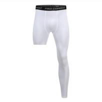 Vyriški apatinio sluoksnio mankštos kelnės Kompresinės bėgimo aptemptos sportinės apkarpytos viena koja Antblauzdžiai Krepšinis Futbolas Joga Sporto kelnės M balta