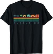 Retro Game Controller Evolution Shirt 80s 90s Game Lover T-Shirt 4XL black