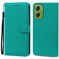 Dėklas Motorola G06, atverčiamas odinis piniginės viršelis, skirtas Motorola Moto G06 dėklui, knygos viršelis, Capa MotoG06 mobiliojo telefono dėklas, Fundas For Moto G06 žalsvai mėlyna