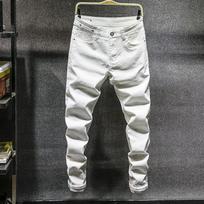 Madingas Boutique Tamprūs Laisvalaikio Vyriški Džinsai Siauri Džinsai Vyrams Tiesūs Vyriški Džinsai / Vyriški Tamprūs Kelnės 33 balta