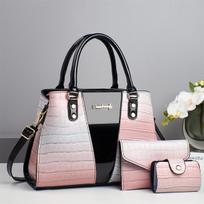 Latest Spliced Stone Grain Bag Three-piece Set Option of High Style Quality Fashion Shoulder Bag All Simple Crossbody Bag . white