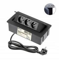 Gtv Soft 3 lizdai su įžeminimu, baldinis prailgintuvas, juodas, 1.5m