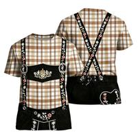 Men's Short Sleeve T-Shirt with Oktoberfest Vintage Graphic Print Loose Fit Casual Summer Top S raudona