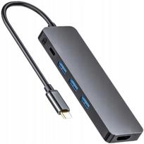 Adapter USB-C HUB Spreest 5 viename su HDMI ir 3 USB 3.0 jungtimis