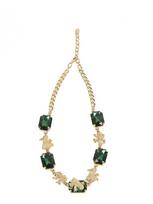 Addicted2 Grandinėlė 'Pax collana placcata oro con cristalli Swarovski smeraldo e motivi rana' auksas / tamsiai žalia