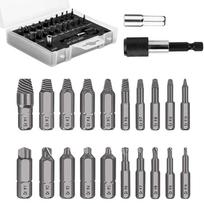 Screw Extractor Set 22 PCS Easy Out Stripped Screw Extractor Kit All-purpose HSS Broken Screw Remover Set with Magnetic Extension Bit Holder Sock