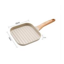 Square Grill Pan Compact Gas-Safe for Singles smėlis