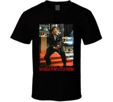 Scarface Sakyk Labas Mano Mažajam Draugui Juokingi Tony Montana Filmo Gerbėjų Marškinėliai XL black