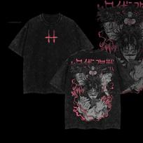 Jujutsu Kaisen Manga T-shirt Choso Graphic Clothing Men Short Sleeve Cotton Tshirts Vintage Washed T Shirt Harajuku Casual Tops 3XL black