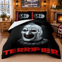 Terrifier Art the Clown Pattern Bedding 3Pcs Set Bed Sheet And Pillowcases For Indoor Bedroom 180cmx210cm