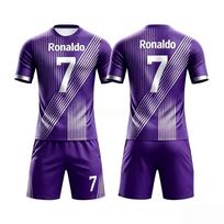 Summer Fashion New Ronaldo No.7 3D Print Football Jersey Sport Quick Drying Short Sleeve T-shirt and Shorts Set Family Kids Tees 140