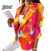 Button Coat Lady Blazer Long Sleeve Anti-fade Polyester Women Jacket Lapel Loose Suit for Wedding M geltona