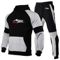 Africa Twin Crf 1000 L Crf1000 2023 Vyriški nauji rinkiniai pavasario rudens megztinis Hoodie Sportinė kelnės Kasdieniai spausdinti drabužių kostiumai S gray