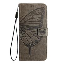 Odinė piniginė su atverčiamu dėklu ZTE Blade A35 Core A35E A52 A53 Plus A55 A73 A75 V40S V50 V60 Design V70 Vita Axon 60 Lite 4G 5G Kortelių apsauginis dėklas ZTE Axon 60 Lite pilka