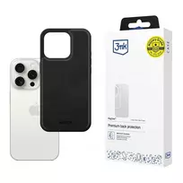 3mk Protection 3mk Hardy Silky Leather phone case with MagSafe support for iPhone 15 Pro Max, black