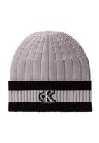 Calvin Klein Megzta kepurė šviesiai pilka / juoda