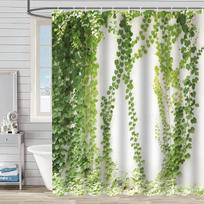 Dušo užuolaida Vandeniui atspari ir atspari pelėsiui 3D skaitmeninė spauda Augalų akmenų spauda Dušo vonios kambario pertvara shower curtain 90*90 white