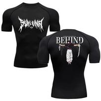 Anime Jujutsu Kaisen Kompresiniai marškinėliai Vyrams Sporto Salė Sportas Bėgimas T-shirt Rashgard Viršūnės Marškinėliai Greitai Džiūstantys Trumpomis Rankovėmis T-shirt M black