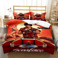 Tony Montana Scarfaces Bedding Set Boys Girls Twin Queen Size Duvet Cover Pillowcase Bed Kids Adult Home Textileextile (135x200cm) beige