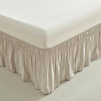 15 colių vientisos spalvos elastinis lovos sijonas su klostėmis Twin 39x75+15 inch (0.32kg) šviesios tamsios spalvos